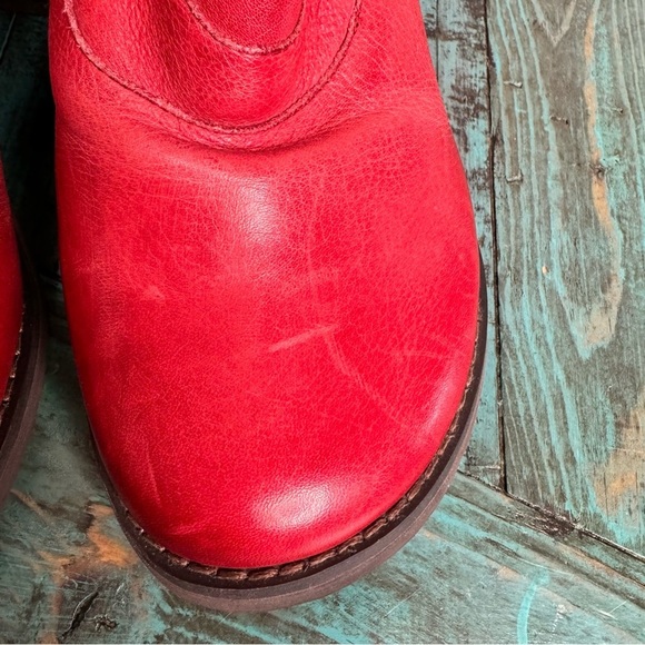 Miz Mooz Normandy Red Leather Mid Calf Boot Size 7.5 - Picture 6 of 13
